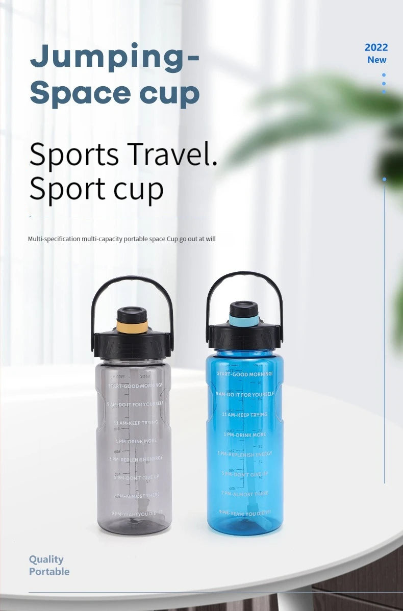 Motivational Water Bottle with Straw - 1L