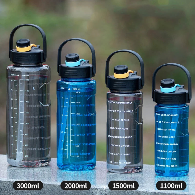 Motivational Water Bottle with Straw - 2L