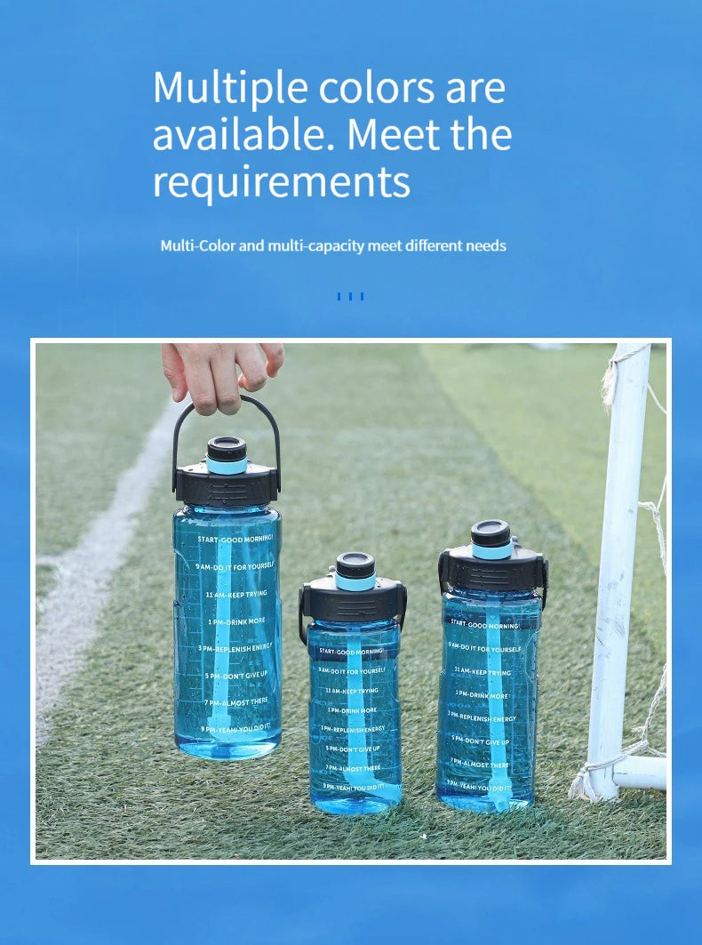 Motivational Water Bottle with Straw - 2L