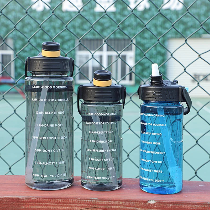 Motivational Water Bottle with Straw - 1L